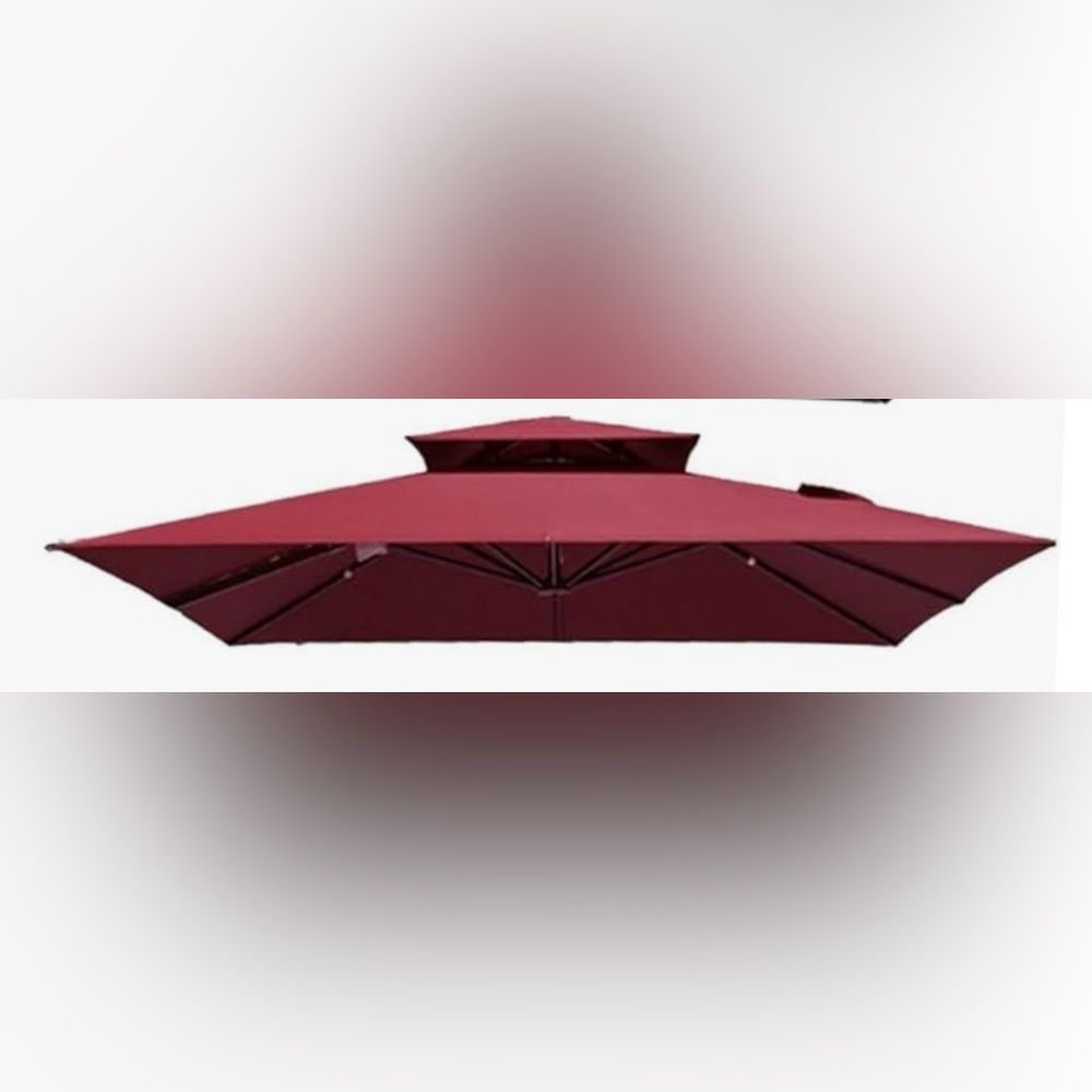 NEW 10x10ft Outdoor Market Umbrella Replacement Canopy Square Double Top Layer